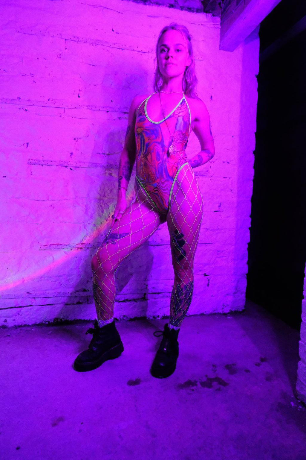Live Wire Fishnet Bodystocking