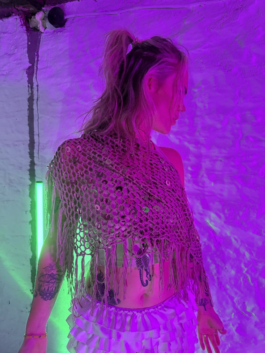Static Sparkle Fringe Dress